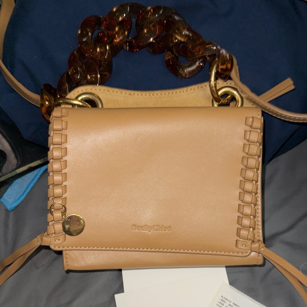 See By Chloe Beige Crossbody Bag with Chain Strap needs to be loved by some1spcl
